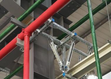 港北该抗震支架的整体式支吊架结构协调性好